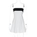 Women's Clothing Spring New Sexy Hot Girl Contrast Color Tube Top One Shoulder Neck Waist Slimming Dress_ecoleips.com