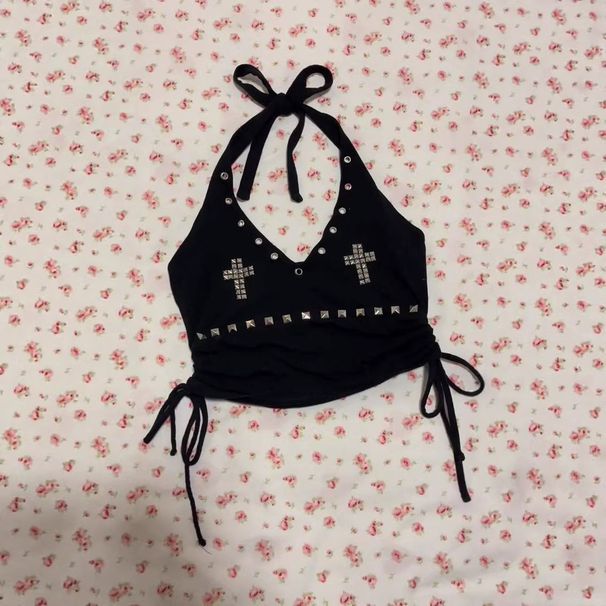 Strappy Women's Camisole Top Rhinestone Studded Sexy Street Party Nightclub Cross Border Foreign Trade Wholesale_ecoleips.com
