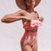 Women's High-Waisted Two-Piece Swimsuit Irregular Stripes Ruffled Hem Bikini Set Regular Thickness for Spring/Autumn Summer_ecoleips.com