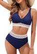 Women's Clothing Two Piece Set V Neck Ribbon Bikini Gathered_ecoleips.com