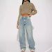 Jeans Autumn And Winter New Vintage Split Loose Wide-leg Flared Jeans For Women, Casual Drapey Floor-length Pants_ecoleips.com