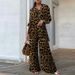 Women's Clothing Autumn Women's Fashion Tops Women's Leopard Print Pants Casual Loose Suit_ecoleips.com