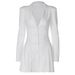 Women's Sexy Deep V Lapel Open Front Belted Bodycon Mini Dress – Solid Color Long Sleeve Elegant Gown_ecoleips.com
