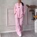 Women's Clothing Solid Color Cotton And Linen Casual Pants Suit_ecoleips.com