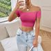 Voya New Foreign Trade Sexy Sweet And Spicy Style One Piece T-shirt Summer New Off Shoulder Short Top For Women_ecoleips.com