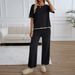 Women's Clothing Spring And Summer Foreign Trade Temperament Casual Short Sleeved Knitted Trousers Suit_ecoleips.com