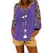Aria Basics Aria Basics New European And American Spring/Summer Women's Leopard Print Short Sleeve 2024 Patchwork T-Shirt Top,_ecoleips.com