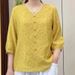 Large-Size Women's Clothing For Spring/Summer Season: A Stylish, Casual, Loose-Fitting, Solid-Colored Top With An Artist_ecoleips.com