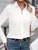 Women's Fashion Casual Long Sleeved Cardigan Button up Shirt Top Thin Polyester Spring/Autumn Summer Suitable Hot Selling_ecoleips.com