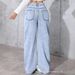 Women's Loose Wide Leg Denim Jeans Rhinestone Star Design Fashionable Casual Non-Stretch Trousers European American Style_ecoleips.com