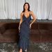 Women's Clothing Fashion Sexy Solid Color Pullover Sleeveless Lace Up Halter Neck Backless Dress Long Dress Female_ecoleips.com