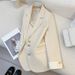 oversized blazer for women – korean relaxed fit singlebreasted jacket, trendy worktoweekend coat (black/beige/red/sky blue/gray)_ecoleips.com