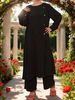 Hot Selling Top And Pants Set, Ethnic Suit, Solid Color Button, Traditional Suit_ecoleips.com