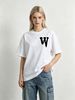 Women's Oversized T-Shirt Minimal W Letter Wassup Slogan Graphic Casual Loose Short Sleeve Streetwear Top_ecoleips.com
