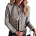 Women's Short Sleeveless Jacket – Elegant Tweed Cropped Blazer With Notched Collar & Button Front (Chic Beige Houndstooth Pattern)_ecoleips.com