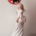Women's Clothing Simple Forest Style Welcoming Wedding Dress White Slim Satin Fishtail Dress_ecoleips.com