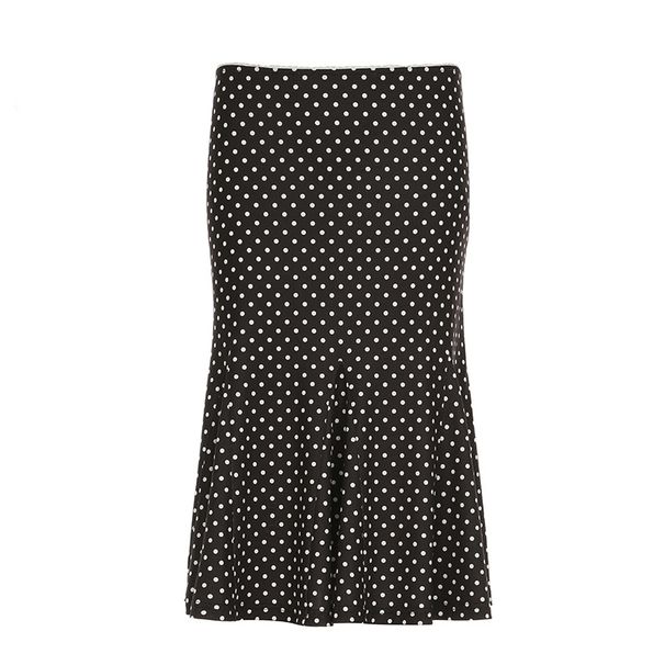 Verve Street Polka Dot Lace Low Waist Mermaid Sexy Fashion Color Block Bodycon Versatile Midi Skirt_ecoleips.com