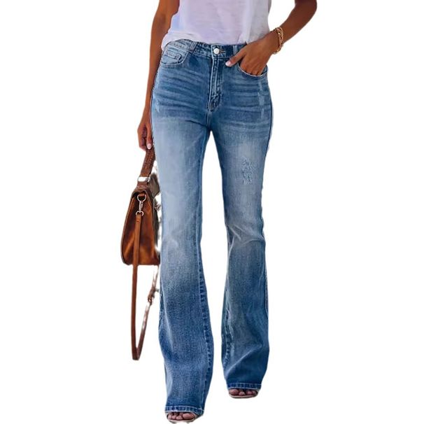 Women's Clothing Denim Bell Bottom Pants_ecoleips.com