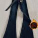 175 Tall Women's Extra-Long American High Street Retro Dark Blue Slim Fit Flared Jeans_ecoleips.com
