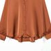 Elegant Satin-Feel Blouse With Feather Trim – Minimalist Versatile Top For Women, Caramel, S/M/L, Perfect For Office & Casual Wear_ecoleips.com