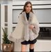 Elegant Faux Fur Batwing Coat - Stylish Sleeveless Vest With Luxe Trim, Versatile One-Size Fit For Women_ecoleips.com