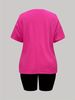 Summer Women's Casual And Fashionable Love Letter Print Loose T-shirt+shorts Two-piece Sportswear Suitable For Daily Wear-47_ecoleips.com
