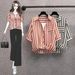 Women's Slimming Chic Korean Style Striped Shirt Casual Versatile Top For Spring_ecoleips.com