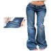 Spring 2027 Fashion European-USA Style Hottie Washed Jeans Women Cotton Mid Waist Slim-Fit Elasticity Denim Bell-Bottoms_ecoleips.com