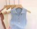 Women's Sweet Petite Style Knitted Camisole Tank Top Skin Friendly Sleeveless Collar Summer Top_ecoleips.com