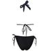 Women Solid Black Halter Triangle Bikini Set Side Tie Cheeky Two Piece Swimsuit Summer Beach Bathing Suit_ecoleips.com