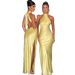 Women's Clothing Fashion High Collar Sleeveless Halter Neck Hip Skirt Female Spring New Design Satin Slit Dress_ecoleips.com