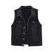 Women’s Vintage Denim Vest – Oversized Sleeveless Jacket With Distressed Wash (S-XXL)_ecoleips.com