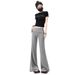 Women's Two Piece Yoga Pants Set Flared Hem Wide Leg Loose Fitting Low Waisted Stretchy Casual Cool Style_ecoleips.com