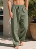 Aria Basics Cross-border TK In-Stock 2026 Autumn European And American Men's Solid Color Loose Thick Cotton-Linen_ecoleips.com