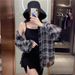 2024 Summer New Thin Sunscreen Shirt For Women, French Style Mid-Length Loose Plaid Blouse_ecoleips.com