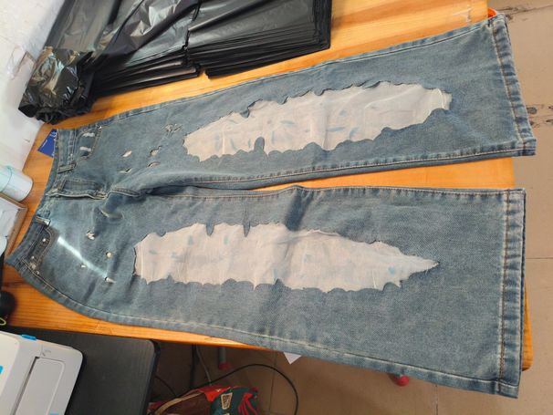 Women's Clothing Hot Girl Retro Straight Pants Hollow Texture Niche Design Jeans Loose Wide Leg Trousers_ecoleips.com