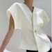 Women's Clothing Suit With Dropped Shoulder Sleeves Vest Design With One Button Waist Slimming Fashion Top_ecoleips.com
