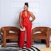 Women's Clothing V Neck Sexy Jumpsuit Fashion Chain Clause Casual Wide Leg Pants_ecoleips.com
