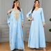Women’s Clothing new Muslim robe hot stamping Arab women's loose two piece dress_ecoleips.com
