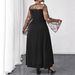 Plus Size Floral Print Mesh Maxi Dress - Elegant Square Neck Summer Long Dress For Vacation & Evening Wear_ecoleips.com