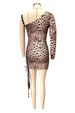 Women's Clothing Slim Sexy Bodycon Dress European American Style Asymmetrical Neckline Printed Tie Design Fashion_ecoleips.com
