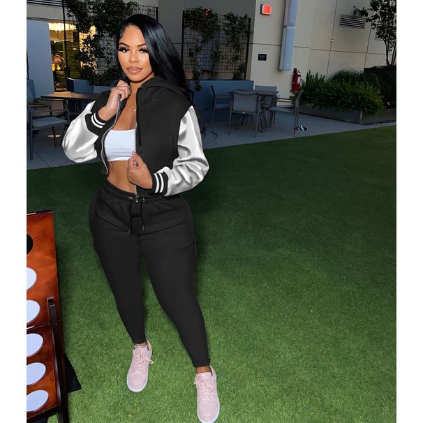 Women's Hooded Sweatshirt Zipper Long Tracksuit Set Autumn Winter New Style Clothing For Women_ecoleips.com
