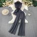 Women's Clothing Premium Gray Suit Set For Women V Neck Double Breasted Vest Sleeveless Belted Top High Waisted Slim Fit Wide Leg Trousers_ecoleips.com