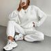 Women's Twisted Splicing Long Sleeve round Neck Tops And Cuffed Trousers Set European American Style Spring Autumn Wear_ecoleips.com