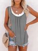 Summer Ladies New Casual Loose Solid Color Patchwork Sleeveless Blouse Knitted Vest Women_ecoleips.com