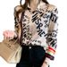 Women's Clothing Women's Long Sleeve Casual Top Letter Print Spring Summer Stylish Collared Shirt Long Sleeve For Formal & Casual_ecoleips.com