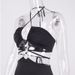 Women's Summer Sexy Halter Neck Hollowed out Waist Solid Color Tie High Slit Dress European And American Wholesale Trade_ecoleips.com