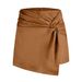 Cross-border Women's Clothing Skort Suede Twisted Pleated European And American Style Irregular Skirt-pants_ecoleips.com