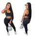 Contrast Trim Racerback Tank Top + Squat Proof High Rise Yoga Pants Set, Breathable Elastic Fitness Activewear Two Pieces Tracksuit_ecoleips.com