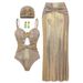 Aria Basics 2024 New European And American Style Hollow Pleated Rhinestone Decorated One-Piece Swimsuit For Women,_ecoleips.com